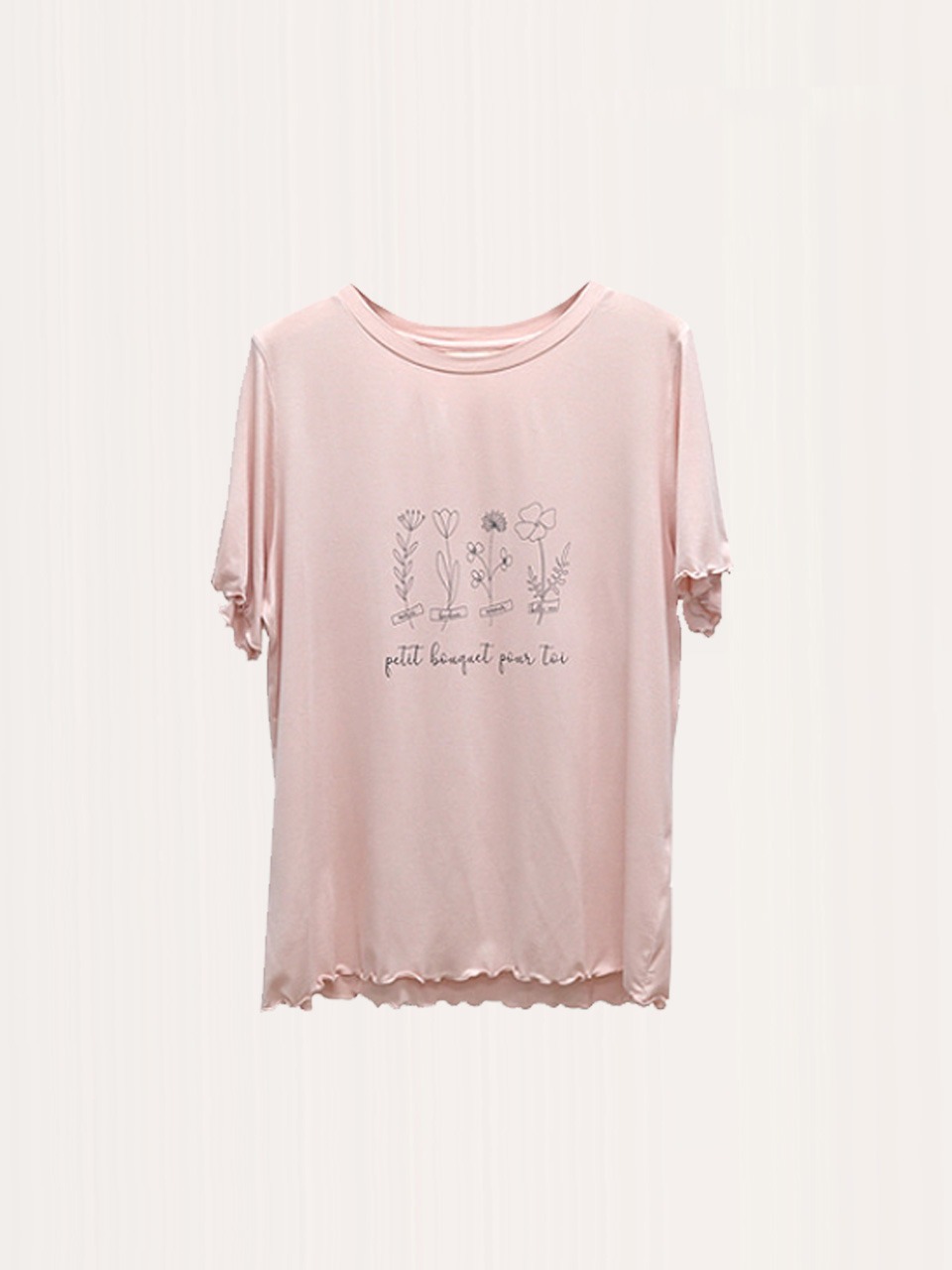 마이크로모달 쟈뎅 반팔 티셔츠 - Pink