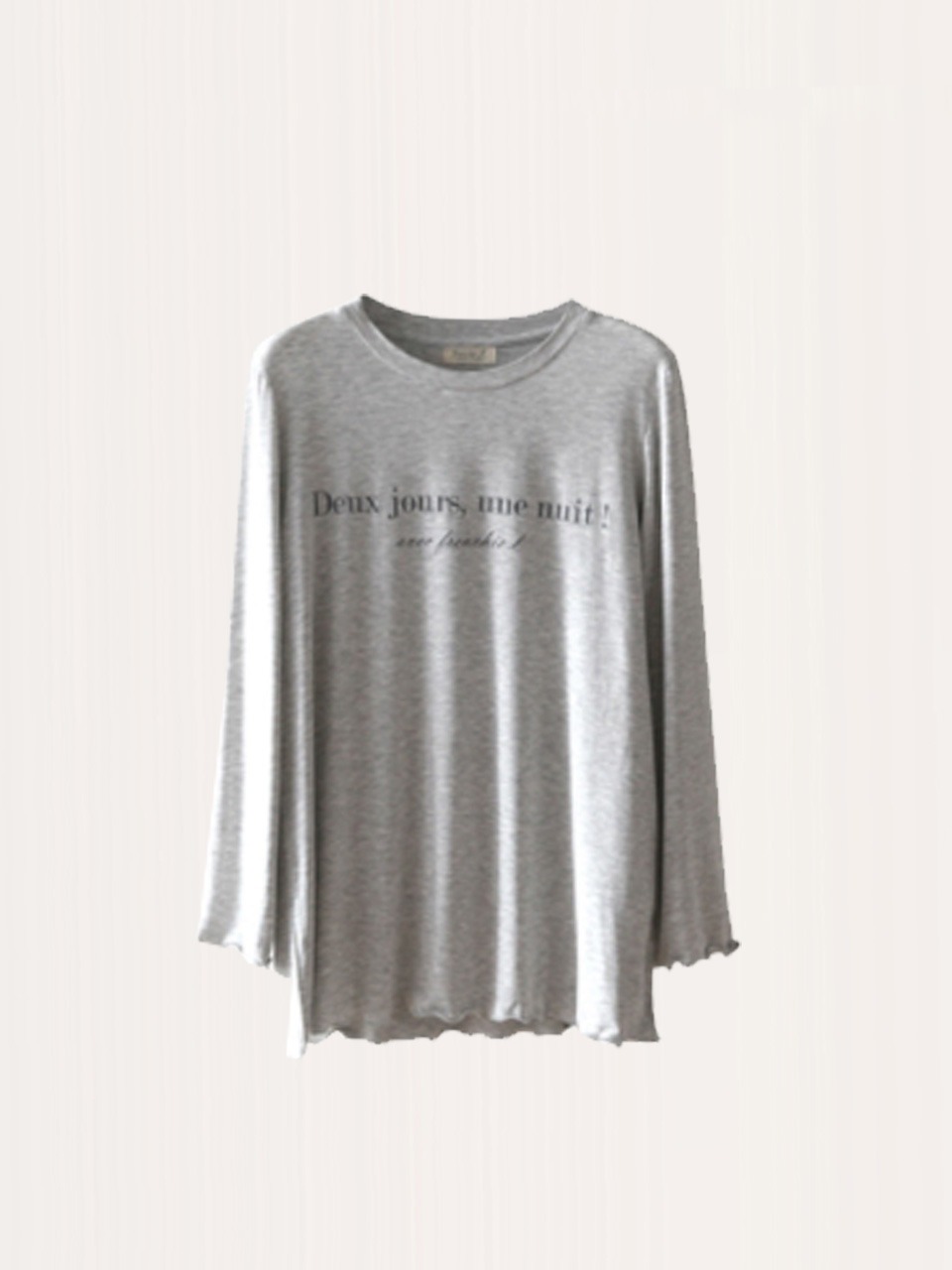 원포인트 모달 긴팔 티셔츠 - Marl gray